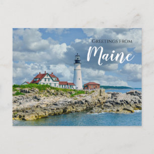 Gruß von Portland Maine Lighthouse Post Card Postkarte