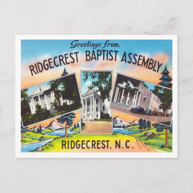 Gruß von Ridgecrest Baptist Assembly Postkarte (Vorderseite)