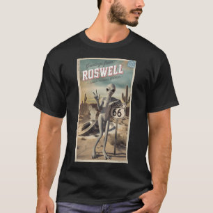 Gruß von Roswell Postcard - Vintage Alien T-Shirt