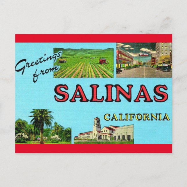 Gruß von Salinas California Travel Postcard Postkarte (Vorderseite)