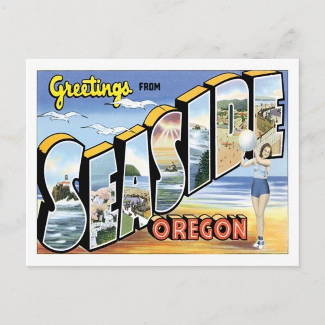 Gruß von Seaside Oregon US City Postkarte (Vorderseite)