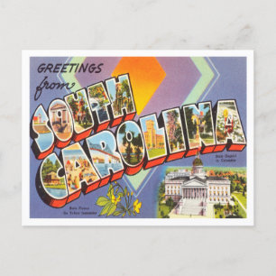 Gruß von South Carolina Vintage Travel Postkarte