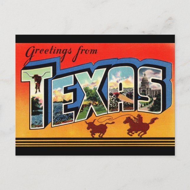 Gruß von Texas Travel Postcard Postkarte (Vorderseite)