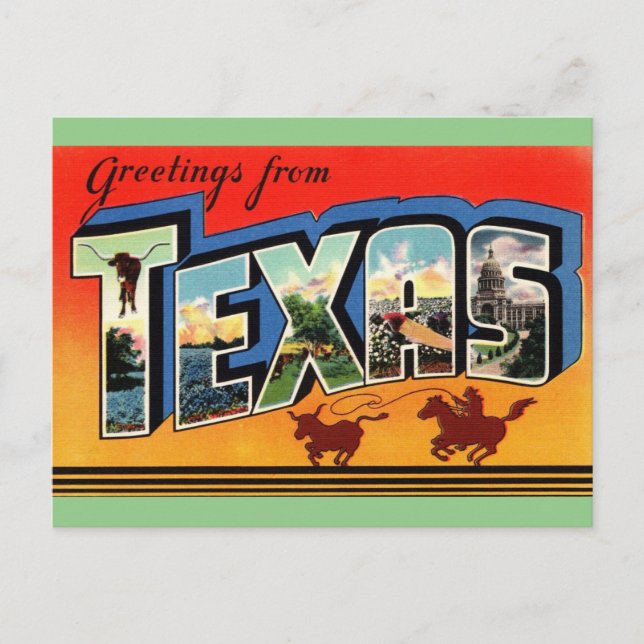 Gruß von Texas Travel Postcard Postkarte (Vorderseite)