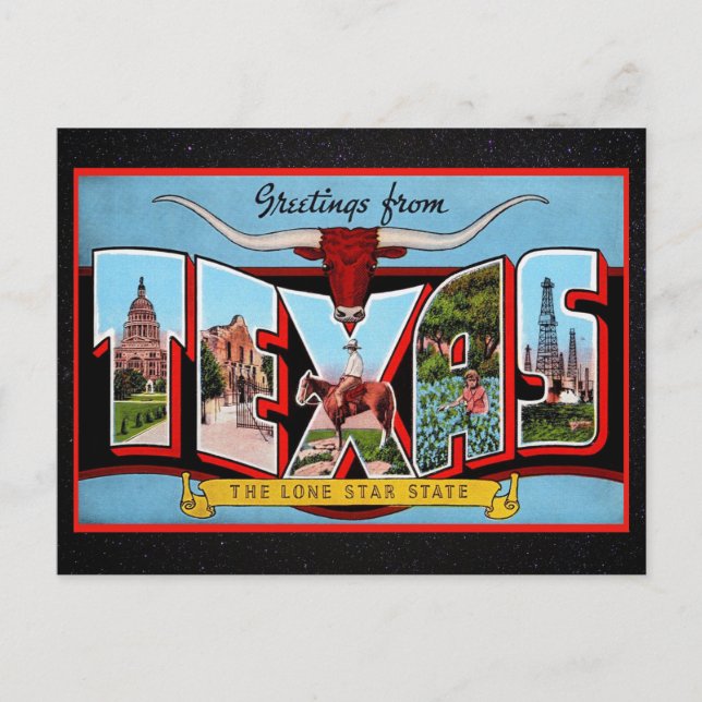 Gruß von Texas Travel Postcard Postkarte (Vorderseite)