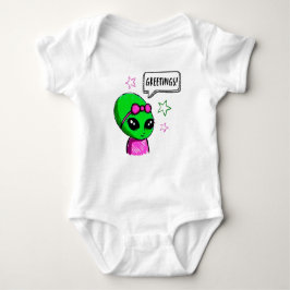 Grüße Alien Baby Girl Strampler