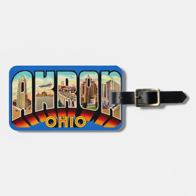 Grüße aus Akron Ohio Gepäckanhänger (Vorderseite horizontal)