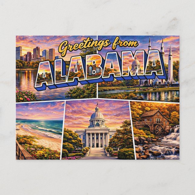 Grüße aus Alabama Postkarte (Vorderseite)