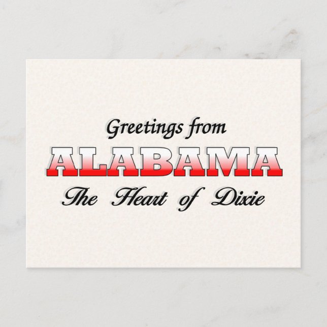 Grüße aus Alabama Postkarte (Vorderseite)