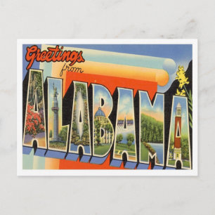 Grüße aus Alabama Vintage Postkarte
