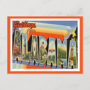 Grüße aus Alabama Vintage Postkarte