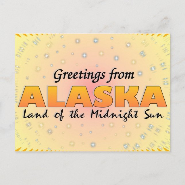 Grüße aus Alaska Postkarte (Vorderseite)