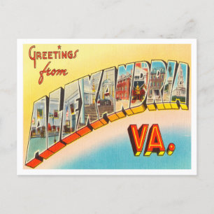Grüße aus Alexandria, Virginia Vintage Travel Postkarte