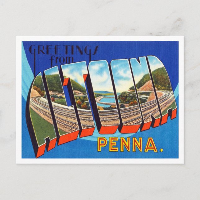 Grüße aus Altoona, Pennsylvania Travel Postkarte (Vorderseite)
