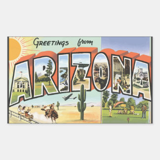 Grüße aus Arizona, Vintage Rechteckiger Aufkleber
