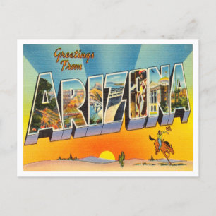 Grüße aus Arizona Vintage Reise Postkarte