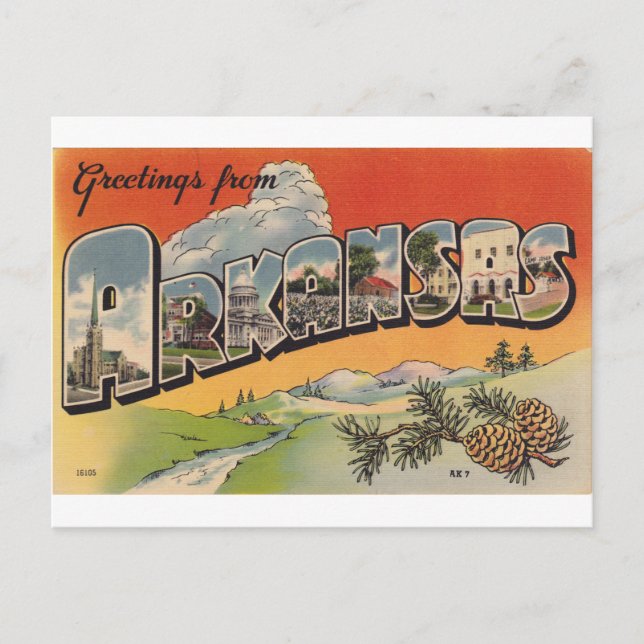 Grüße aus Arkansas Postkarte (Vorderseite)