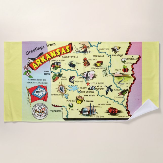 Grüße aus Arkansas Strandtuch (Vorderseite)