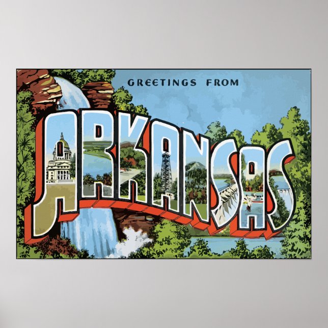 Grüße aus Arkansas, Vintag Poster (Vorne)