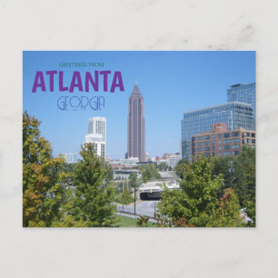 Grüße aus Atlanta Georga Landschaftspostkarte Postkarte