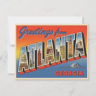 Grüße aus Atlanta, Georgia Vintage Postkarte