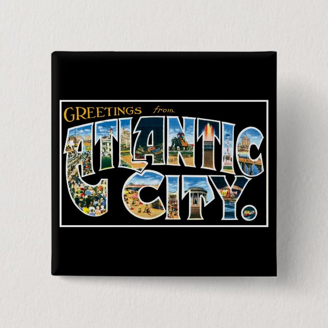 Grüße aus Atlantic City! Button (Vorderseite)