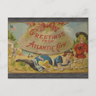 Grüße aus Atlantic City, Vintage Postkarte