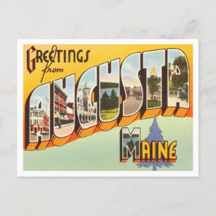 Grüße aus Augusta, Maine Vintage Travel Postkarte