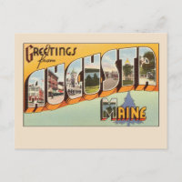 Grüße aus Augusta, Maine Vintager Großbuchstabe