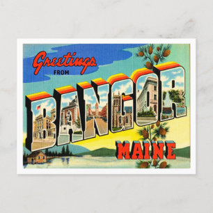 Grüße aus Bangor, Maine Vintage Reise Postkarte
