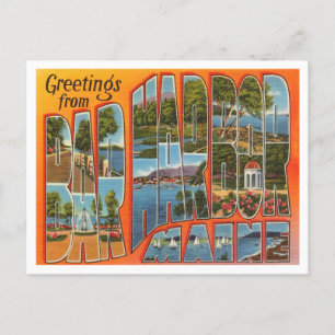 Grüße aus Bar Harbor, Maine Vintage Reise Postkarte