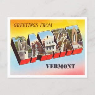 Grüße aus Barre, Vermont Vintage Travel Postkarte