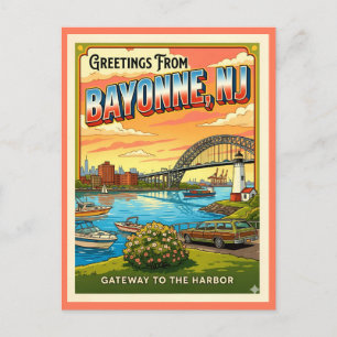 Grüße aus Bayonne NJ Retro Gateway Postkarte