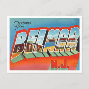 Grüße aus Belmar, New Jersey Vintage Reise Postkarte