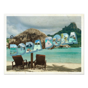 Grüße aus Bora Bora Vintage-Karte Fotodruck