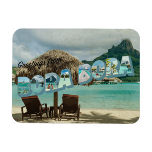 Grüße aus Bora Bora Vintage-Karte Magnet