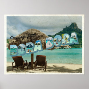 Grüße aus Bora Bora Vintage-Karte Poster