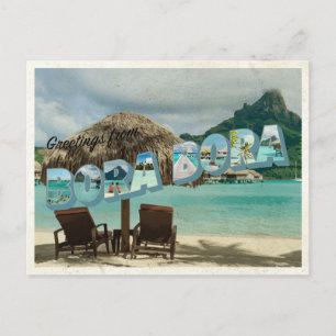Grüße aus Bora Bora Vintage-Karte Postkarte