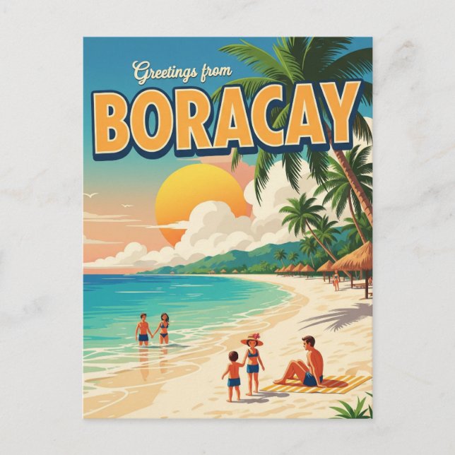 Grüße aus Boracay Philippinen Vintag Postkarte (Vorderseite)