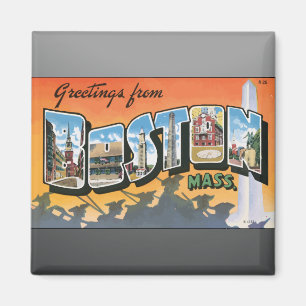 Grüße aus Boston Mass., Vintage Magnet