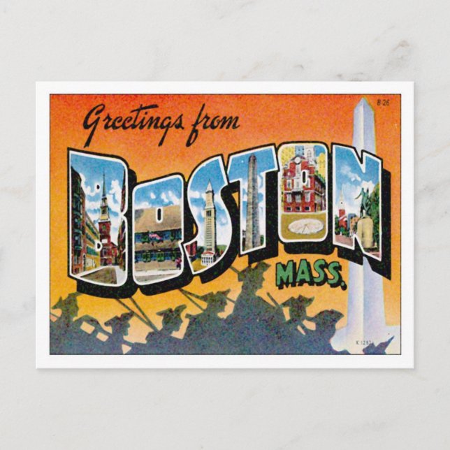 Grüße aus Boston Massachusetts Postkarte (Vorderseite)