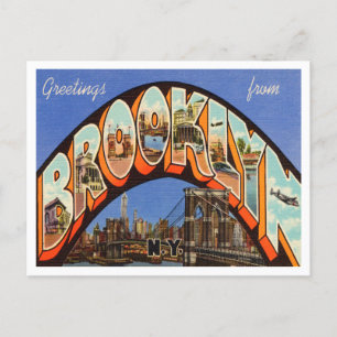 Grüße aus Brooklyn, New York Vintage Reise Postkarte