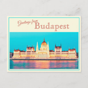 Grüße aus Budapest Vintage Postkarte