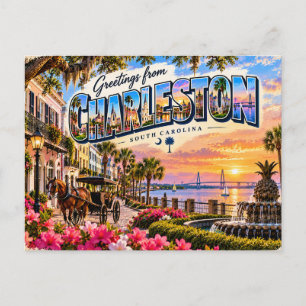 Grüße aus Charleston South Carolina Postkarte