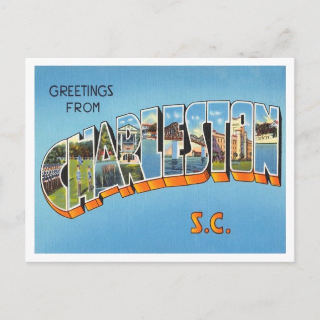 Grüße aus Charleston, South Carolina Travel Postkarte (Vorderseite)