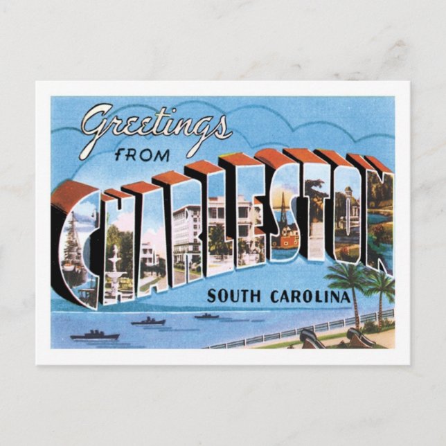 Grüße aus Charleston South Carolina US City Postkarte (Vorderseite)