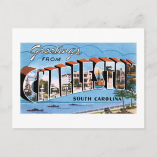 Grüße aus Charleston, South Carolina! Vintag Postkarte