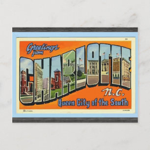 Grüße aus Charlotte N.C. , Vintage Postkarte