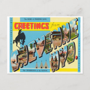 Grüße aus Cheyenne, Wyoming Vintage Reise Postkarte