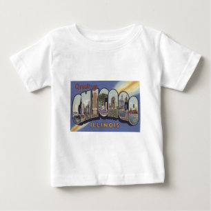 Grüße aus Chicago Großbuchstabe Vintage-Thema Baby T-shirt